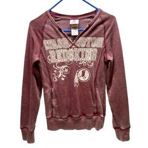 Washington Redskins NFL Teens Apparel Sweatshirt Small Burgundy Distress V-Neck